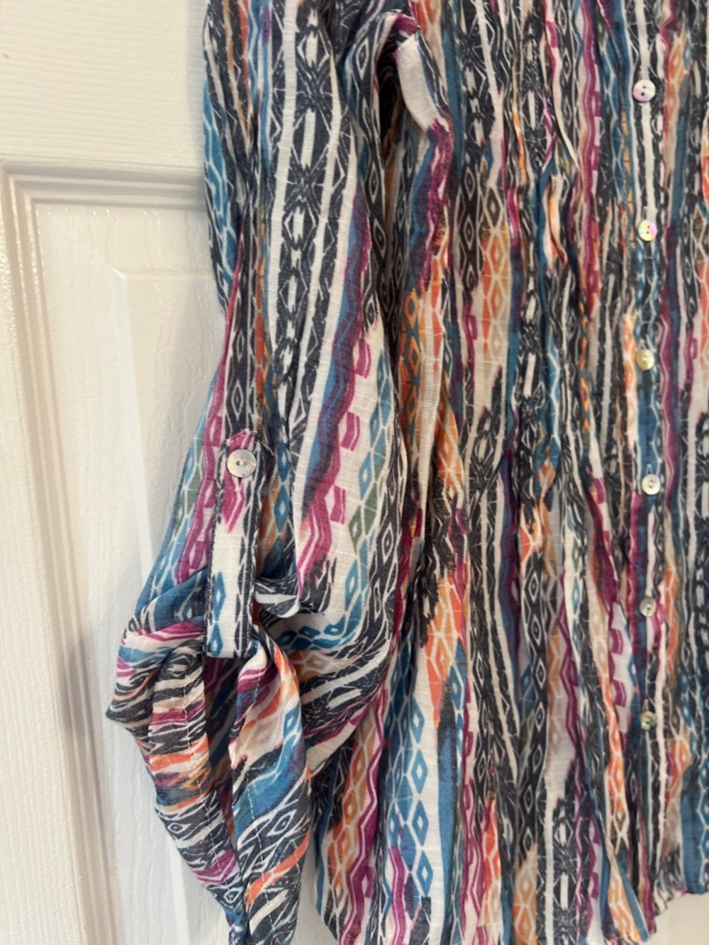 Ruby Rd. Multicolor Striped Button-Down Blouse - Picture 5 of 5